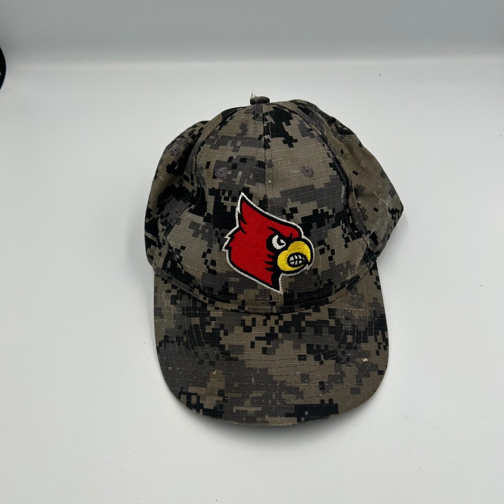 Synergism Louisville Cardinals Hat Mens OSFM Brown Digital Camo Strapback Cap
